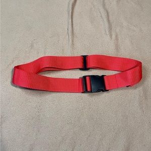 Red buckle belt